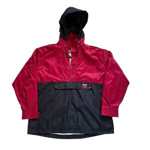 Vintage 90s Nike Windbreaker Jacket Red Swoosh Pullover 1/4 Zip Streetwear XXL